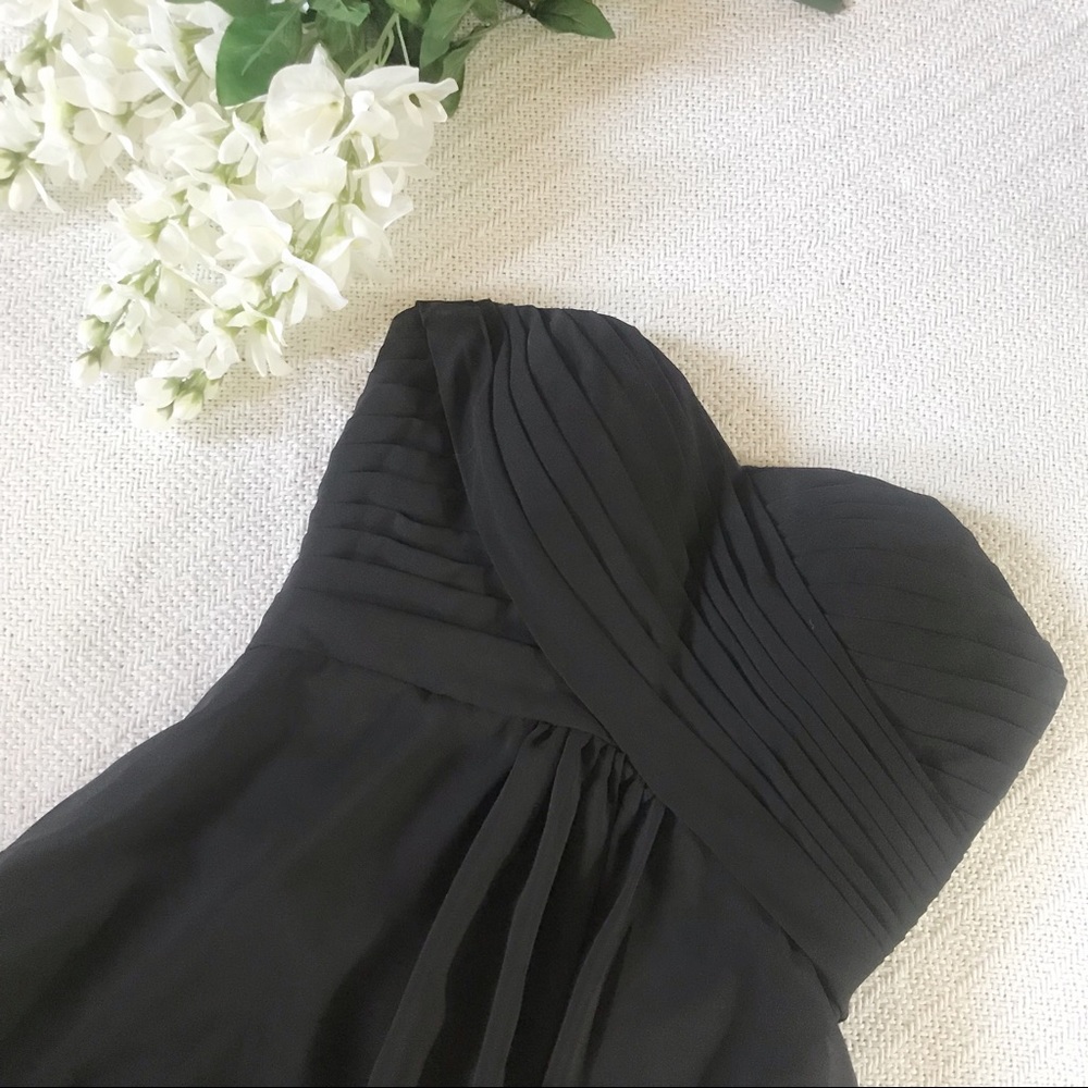 Black Floor Length Formal Bridesmaid Dress